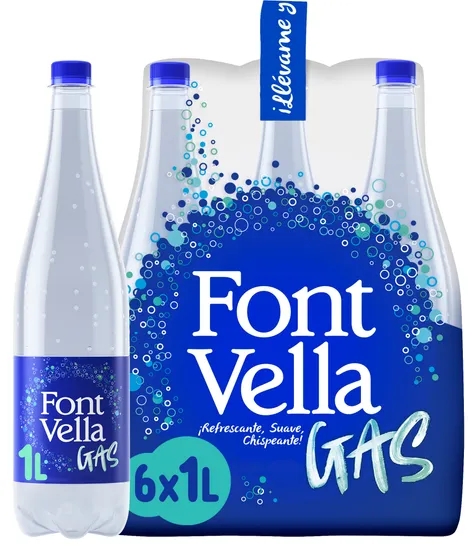 Imagen del producto Font Vella Gas 1L Pack 6 Botellas