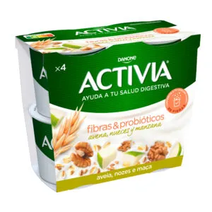 Imagen del producto Activia Fibras Avena, Nueces &amp; Manzana x4